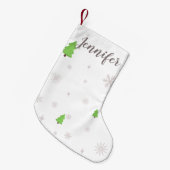 Schattigee gepersonaliseerde witte kleine kerst ko kleine kerstsok (Voorkant (Hangend))