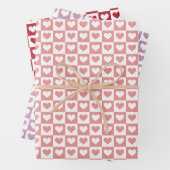 Schattigee geruite harten Valentijnsdag Inpakpapier Vel (In situ)