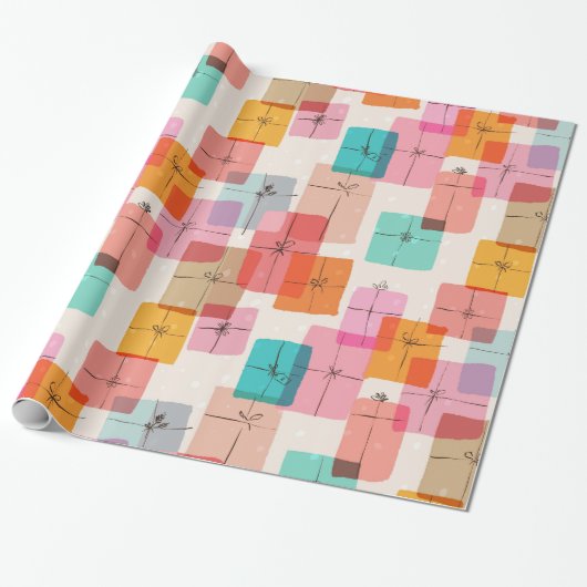 Schattigee geschenkdozen cadeaupapier (Uitgerold)