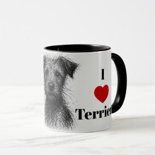 Schattigee geschetste terriër. Ik hou van terriërs Mok