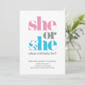 Schattigee geslachtsonthulling kaart (Staand voorkant)