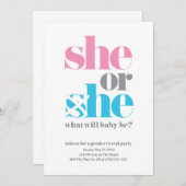 Schattigee geslachtsonthulling kaart (Voorkant / Achterkant)