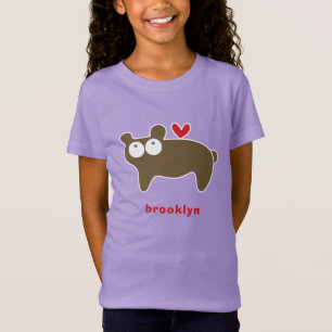 Schattigee gestileerde Cartoon bruin Beer Kind Kin T-shirt