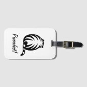 Schattigee gestreepte kat gepersonaliseerde reizen bagagelabel (Voorkant (horizontaal))