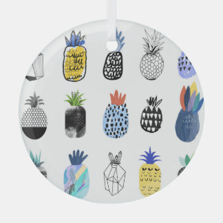 Schattigee getextureerde ananas,  collectie. glas ornament