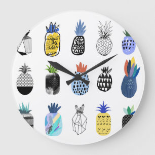 Schattigee getextureerde ananas,  collectie. grote klok
