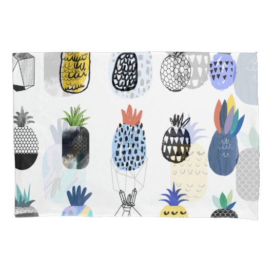 Schattigee getextureerde ananas,  collectie. kussensloop (Voorkant)