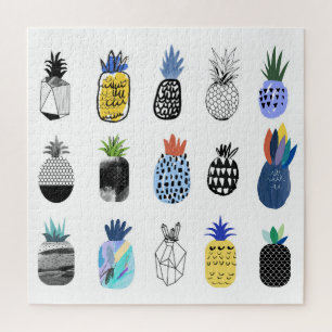 Schattigee getextureerde ananas, collectie. legpuzzel