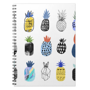 Schattigee getextureerde ananas, collectie. notitieboek
