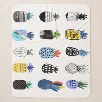 Schattigee getextureerde ananas,  collectie. sherpa deken