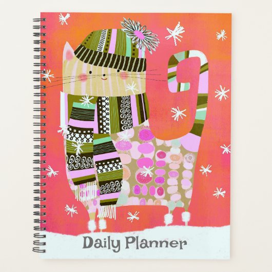 Schattigee gezellige Cat Daily Planner (Voorkant)