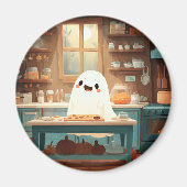 Schattigee Ghost Baking Cookies – Gezellige Spooky Magneet (Voorkant)