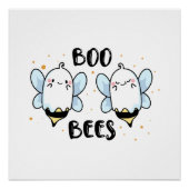 Schattigee Ghost Boo Bees - Funny Halloween op wit Perfect Poster (Voorkant)