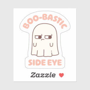 Schattigee Ghost BooBastic Side Eye Funny Sticker