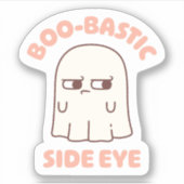 Schattigee Ghost BooBastic Side Eye Funny Sticker (Voorkant)