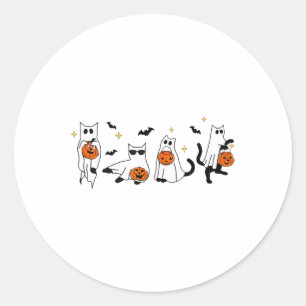 Schattigee Ghost Cat Funny Halloween outfit kostuu Ronde Sticker