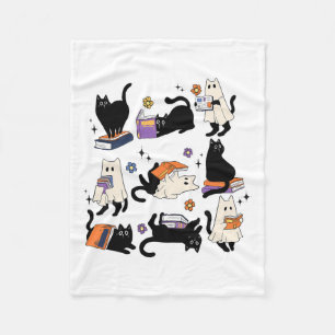 Schattigee Ghost Cat Leesboeken Lover Bookish Hall Fleece Deken