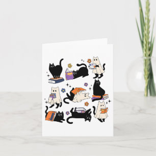 Schattigee Ghost Cat Leesboeken Lover Bookish Hall Kaart