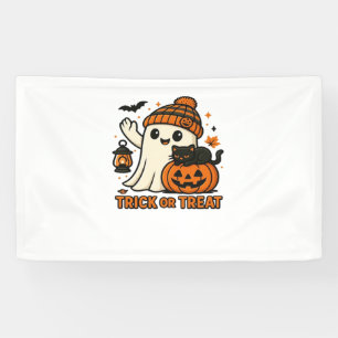 Schattigee Ghost Cat Spooky Halloween Kitten Magis Spandoek