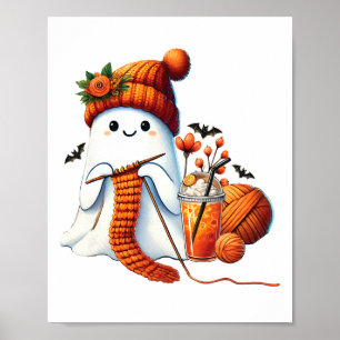 Schattigee Ghost Crochet Breien Liefhebbers Hallow Poster