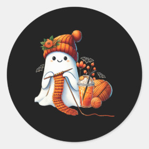 Schattigee Ghost Crochet Breien Liefhebbers Hallow Ronde Sticker