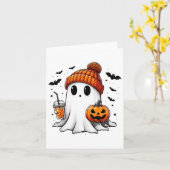 Schattigee Ghost Drink Koffie Halloween Ghost Ice  Kaart (Gele Bloem)