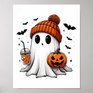 Schattigee Ghost Drink Koffie Halloween Ghost Ice Poster