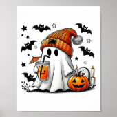 Schattigee Ghost Drink Koffie Halloween Ghost Ice Poster (Voorkant)