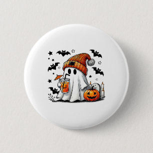Schattigee Ghost Drink Koffie Halloween Ghost Ice Ronde Button 5,7 Cm