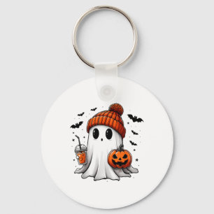 Schattigee Ghost Drink Koffie Halloween Ghost Ice Sleutelhanger