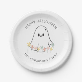 Schattigee Ghost Floral Halloween Papieren Bordje