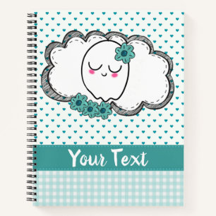 Schattigee Ghost Girly Green Hearts Design Notitie Notitieboek
