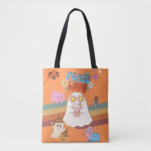 Schattigee Ghost Groovy Style Oranje Canvas tas (Voorkant)