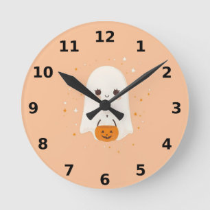 Schattigee Ghost Halloween Wall Clock - Spooky Dec Ronde Klok