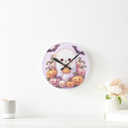 Schattigee Ghost Halloween Wall Clock - Spooky Dec Ronde Klok (Huis)