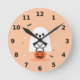 Schattigee Ghost Halloween Wall Clock - Spooky Dec Ronde Klok