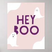 Schattigee Ghost Hey Boo Kinder Halloween Party Poster (Voorkant)