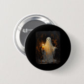 Schattigee Ghost Holding Candle Fun Halloween Goth Ronde Button 5,7 Cm (Voorkant /achterkant)