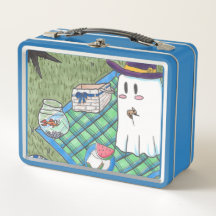 Schattigee Ghost Kurt Spoopyton Metal Lunchbox