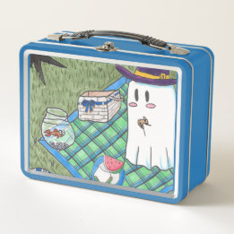 Schattigee Ghost Kurt Spoopyton Metal Lunchbox