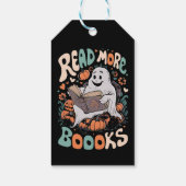 Schattigee Ghost Lees meer Boeken Leraar Halloween Cadeaulabel (Achterkant)