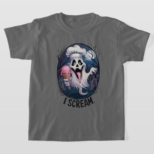 Schattigee Ghost met Ice Cream Halloween T-shirt (Laagn)