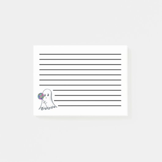 Schattigee Ghost met Lolipop Post-It Notities Post-it® Notes (Voorkant)