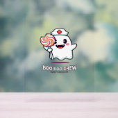 Schattigee Ghost Nurse Boo Boo Crew Halloween Clas Acryl Bord (Neutraal)