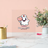 Schattigee Ghost Nurse Boo Boo Crew Halloween Clas Acryl Bord (Huwelijk)