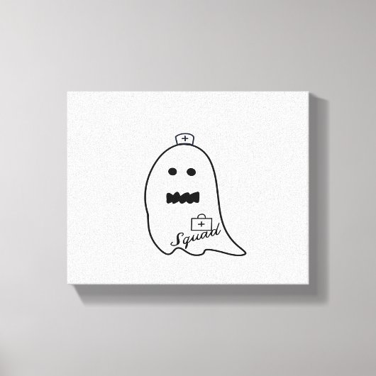 Schattigee Ghost Nurse Halloween Hand getrokken Ho Canvas Afdruk (Voorkant)