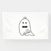 Schattigee Ghost Nurse Halloween Hand getrokken Ho Spandoek (Horizontaal)