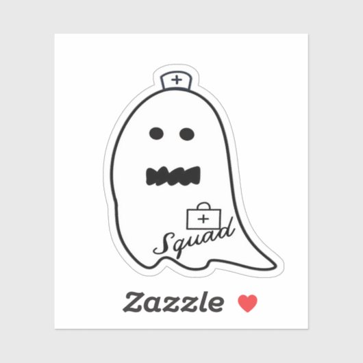 Schattigee Ghost Nurse Halloween Hand getrokken Ho Sticker (Vel)