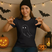 Schattigee Ghost Outline Gift Halloween T-shirt