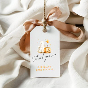Schattigee Ghost Pumpkin Boo Halloween Baby shower Cadeaulabel